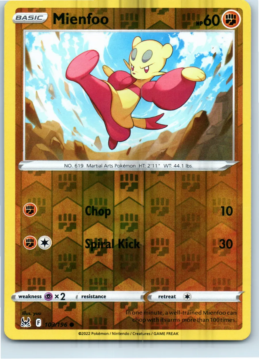 Mienfoo 103/196 front, the actual card for sale