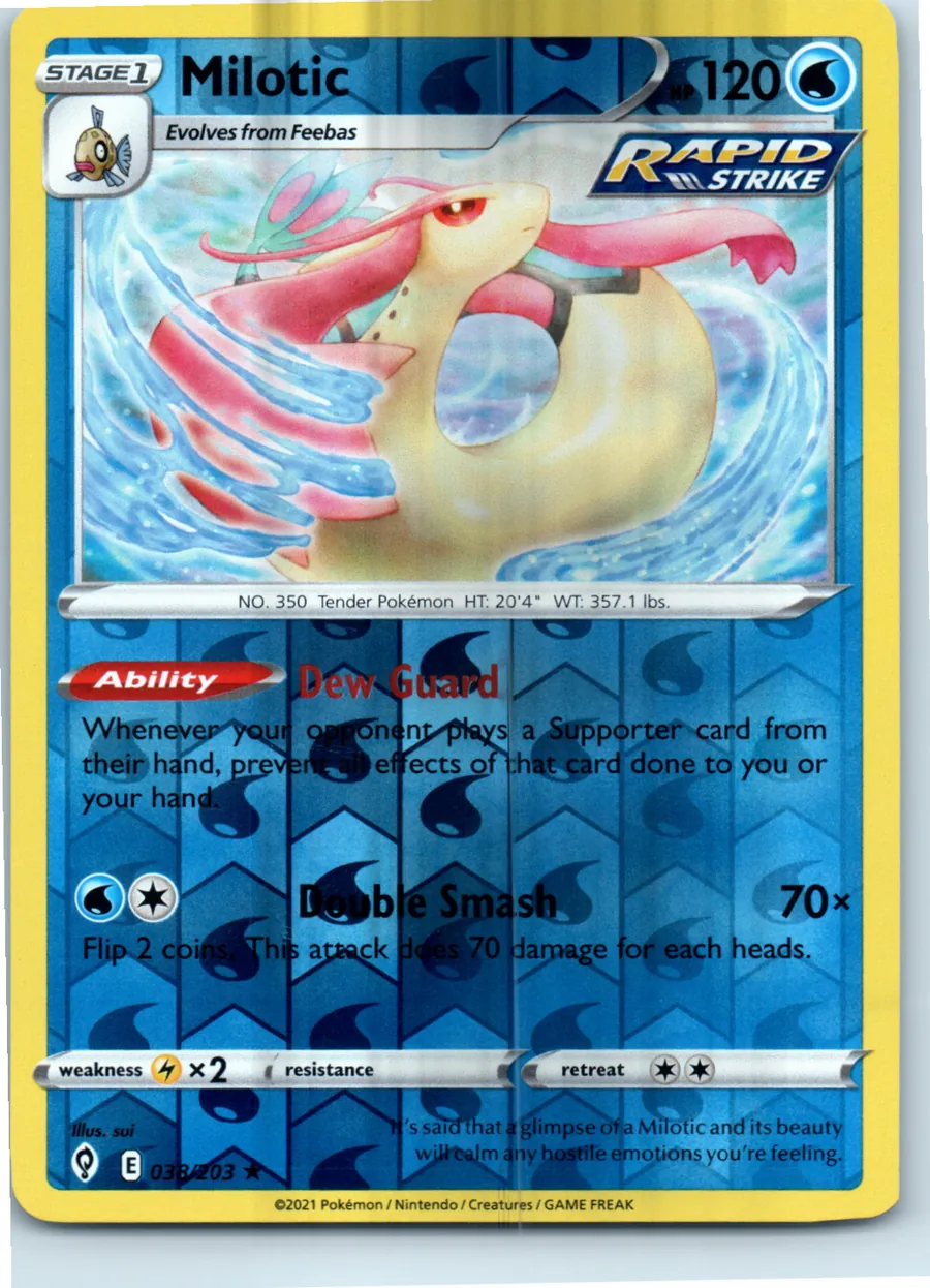 Milotic 038/203 front, the actual card for sale
