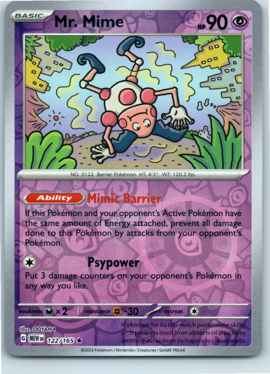 Mr. Mime 122/165 front, the actual card for sale