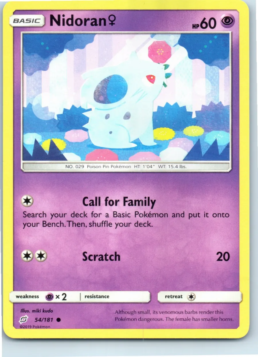 Nidoran F 54/181 front, the actual card for sale