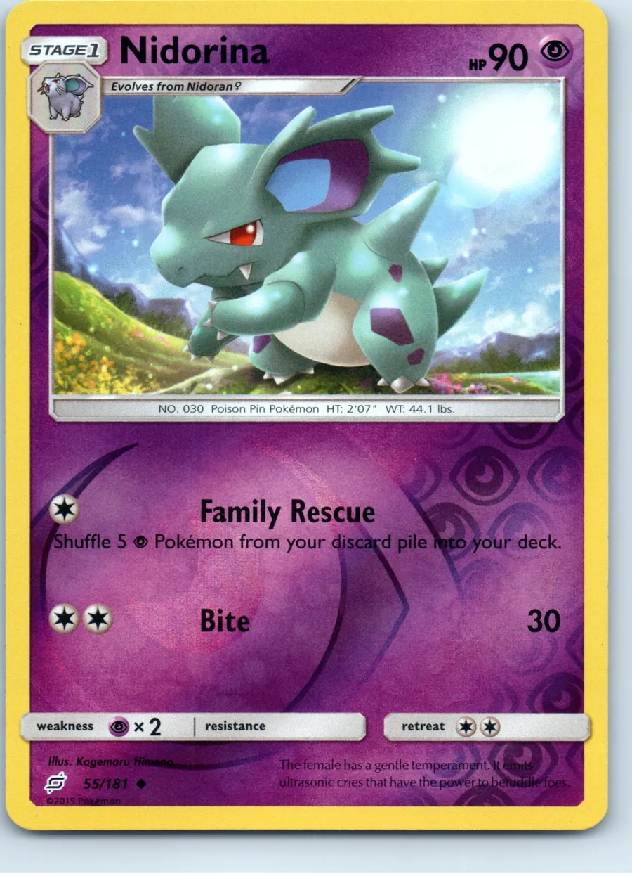 Nidorina 55/181 front, the actual card for sale