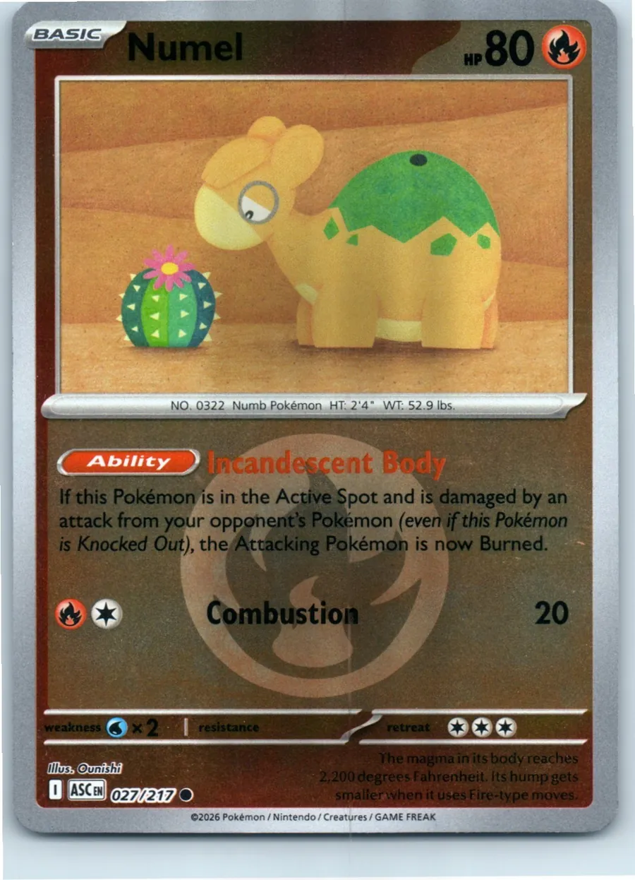 Numel (Energy Symbol Pattern) 027/217 front, the actual card for sale