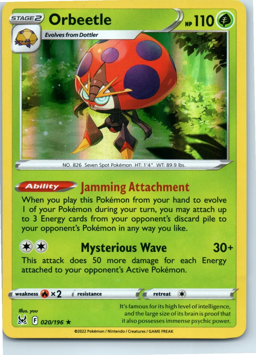 Orbeetle 020/196 front, the actual card for sale