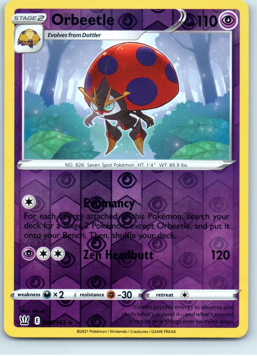 Orbeetle 065/163 front, the actual card for sale