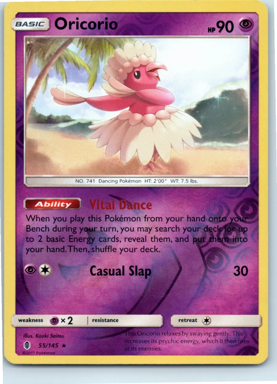 Oricorio 55/145 front, the actual card for sale
