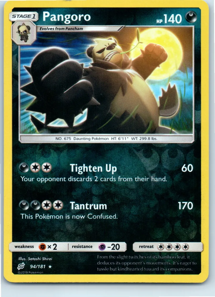 Pangoro 94/181 front, the actual card for sale