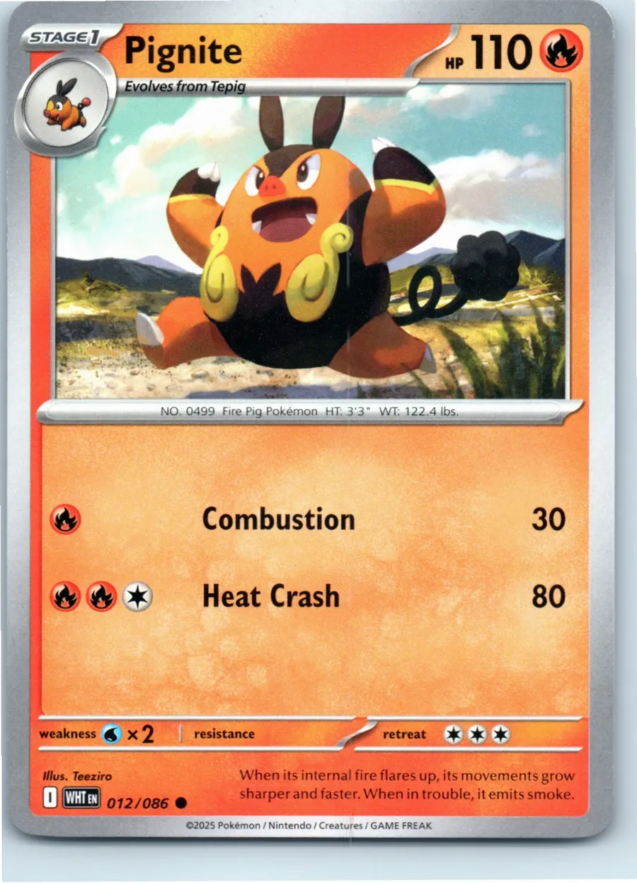 Pignite 012/086 front, the actual card for sale