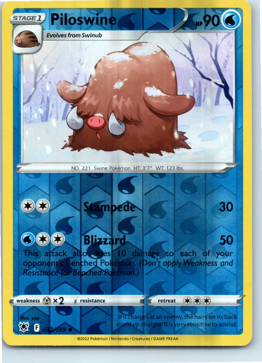 Piloswine 032/189 front, the actual card for sale