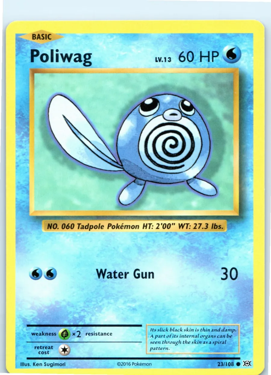 Poliwag 23/108 front, the actual card for sale