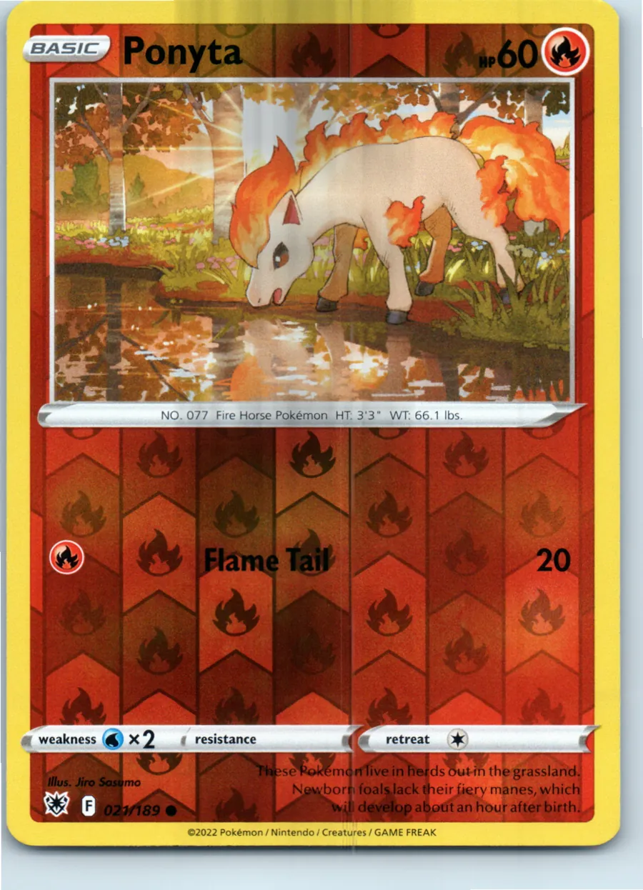 Ponyta 021/189 front, the actual card for sale
