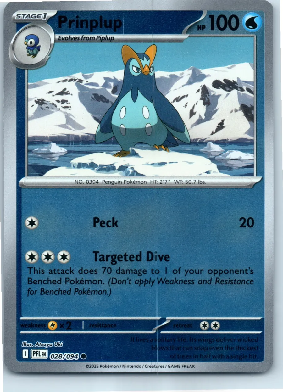 Prinplup 028/094 front, the actual card for sale