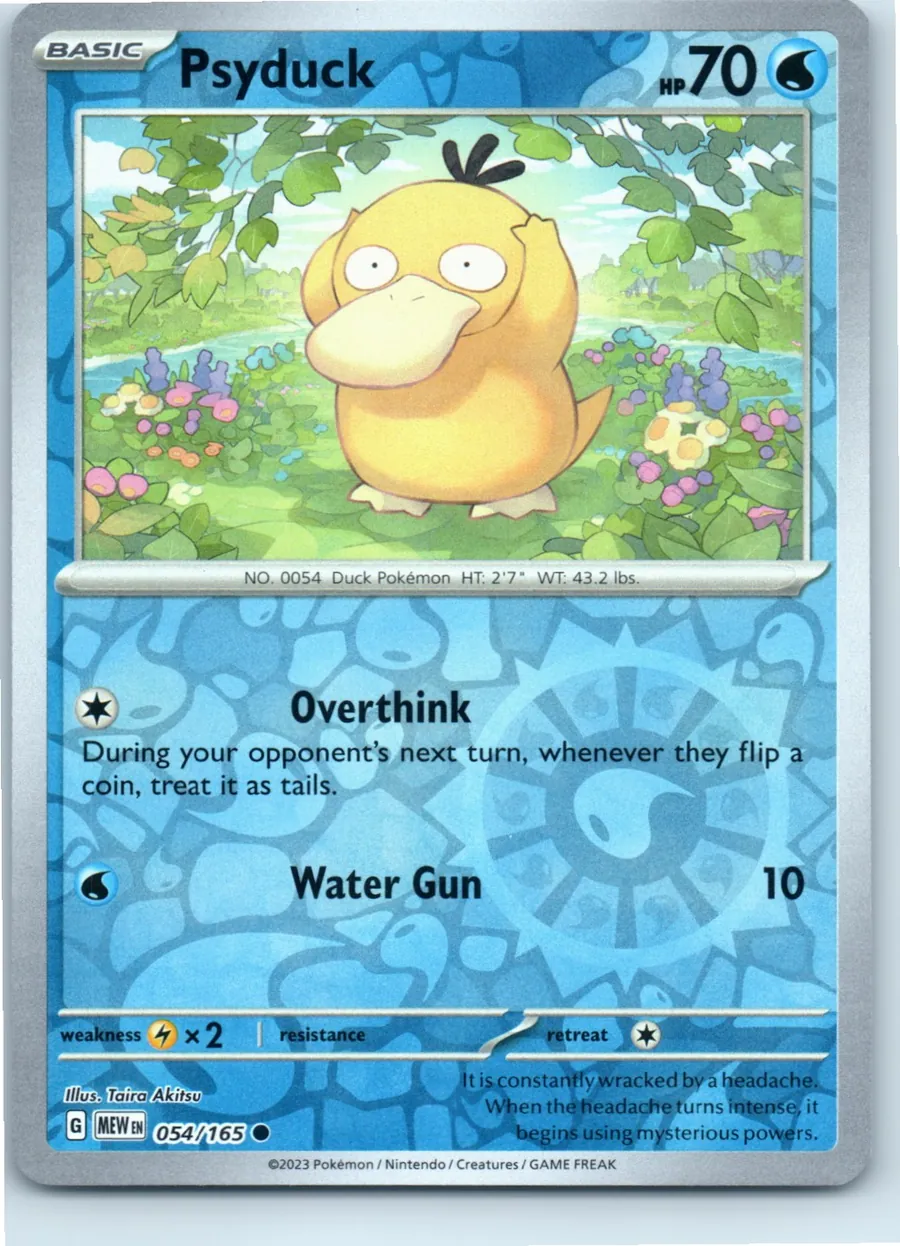Psyduck 054/165 front, the actual card for sale