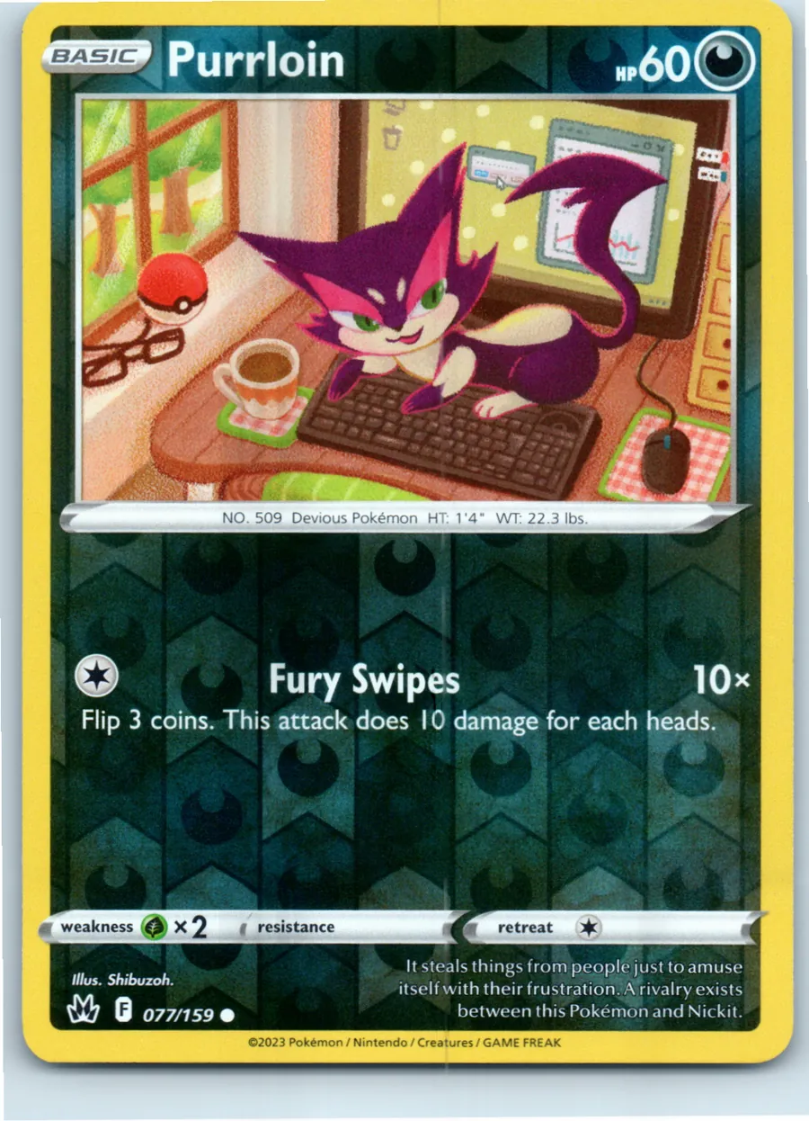Purrloin 077/159 front, the actual card for sale