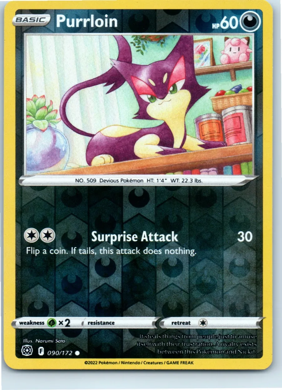 Purrloin 090/172 front, the actual card for sale