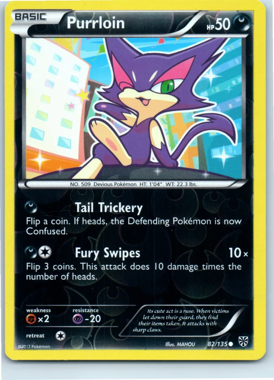 Purrloin 82/135 front, the actual card for sale