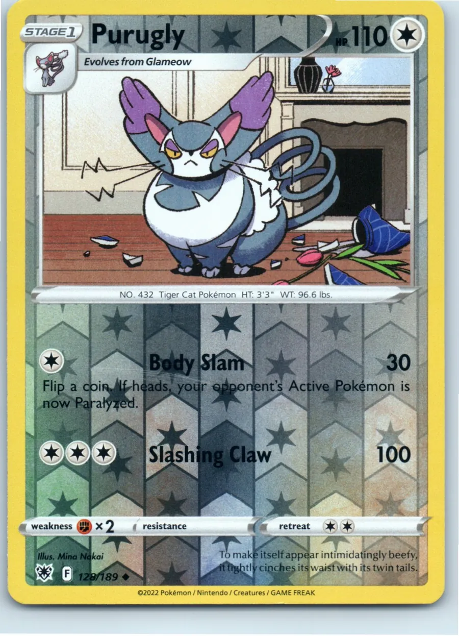 Purugly 128/189 front, the actual card for sale