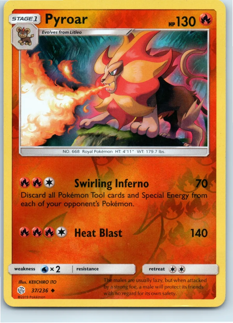 Pyroar 37/236 front, the actual card for sale