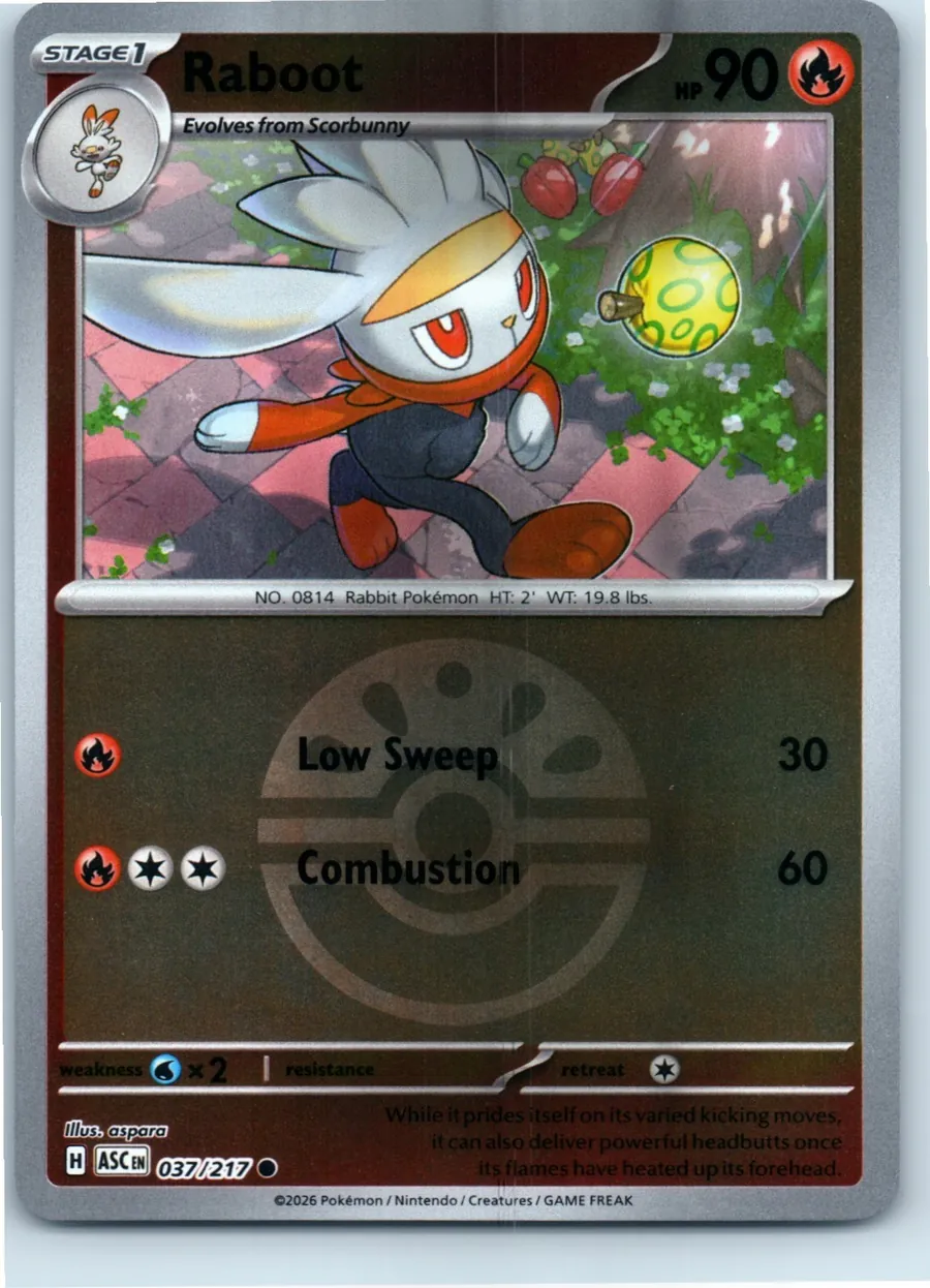 Raboot (Friend Ball) 037/217 front, the actual card for sale