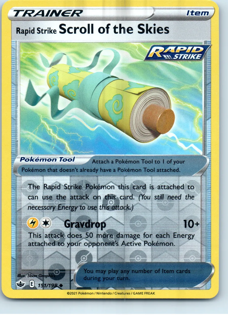 Rapid Strike Scroll of the Skies 151/198 front, the actual card for sale