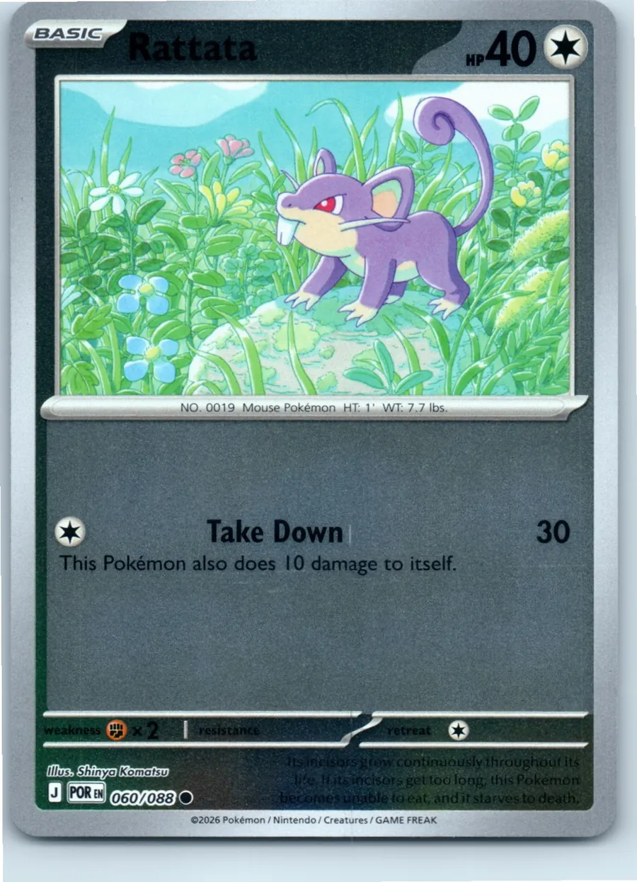 Rattata 060/088 front, the actual card for sale