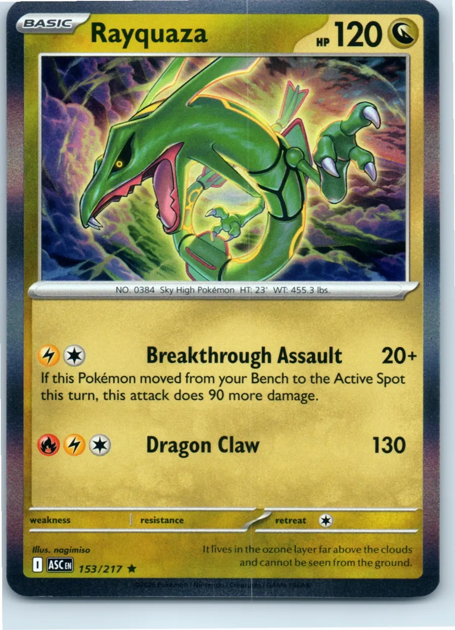 Rayquaza 153/217 front, the actual card for sale