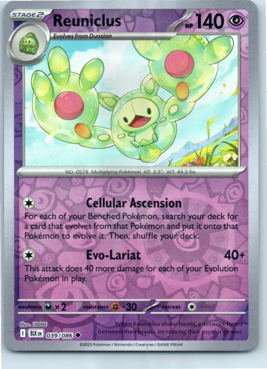 Reuniclus 039/086 front, the actual card for sale