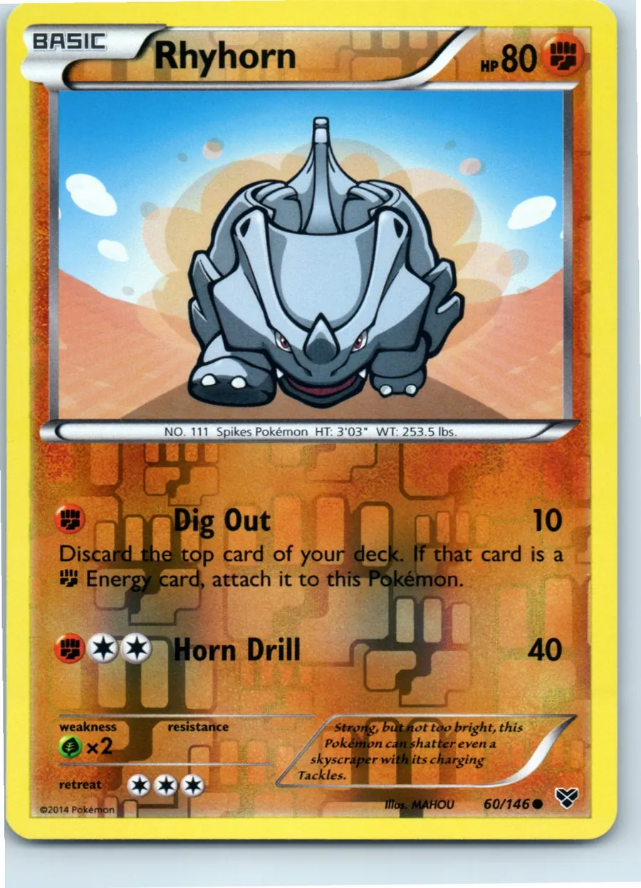 Rhyhorn 60/146 front, the actual card for sale