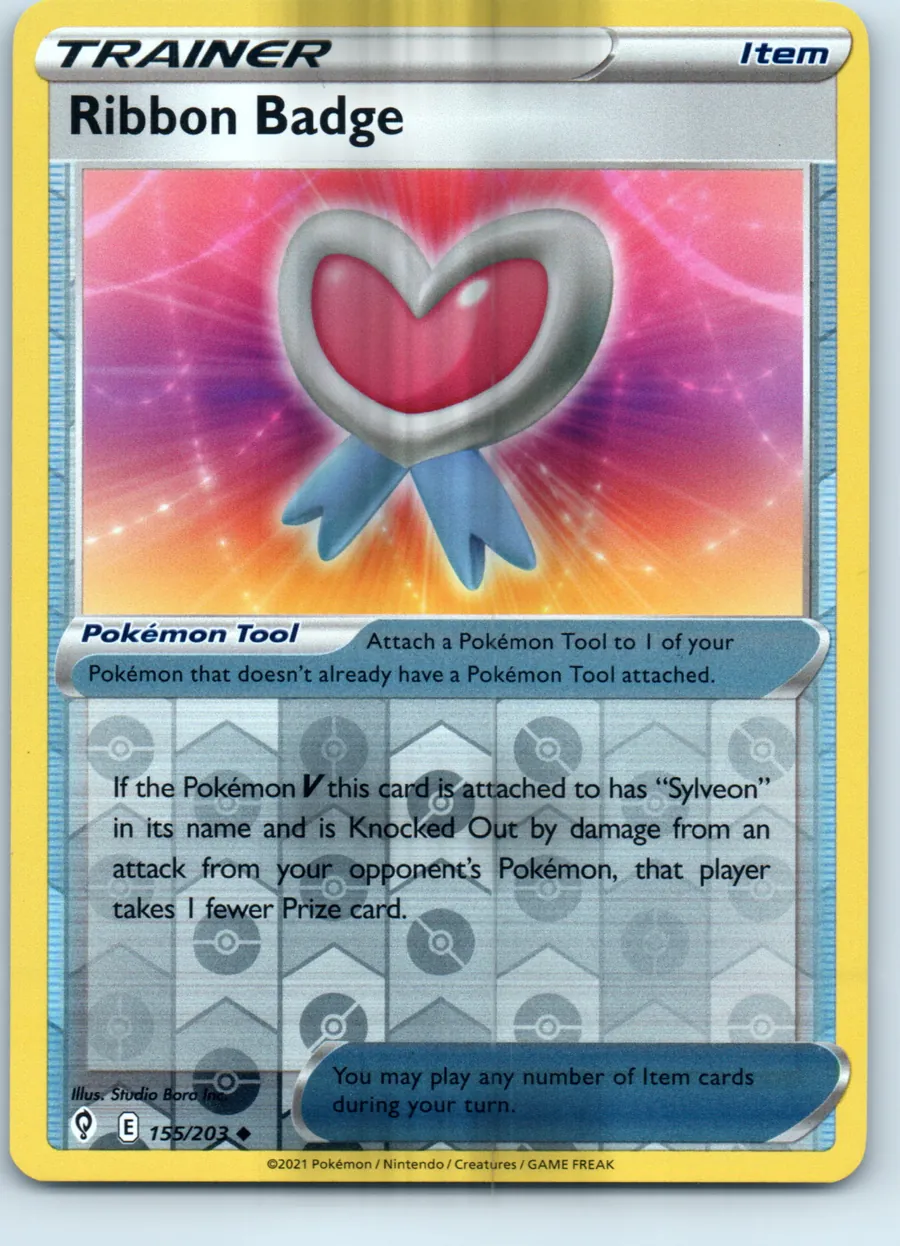 Ribbon Badge 155/203 front, the actual card for sale