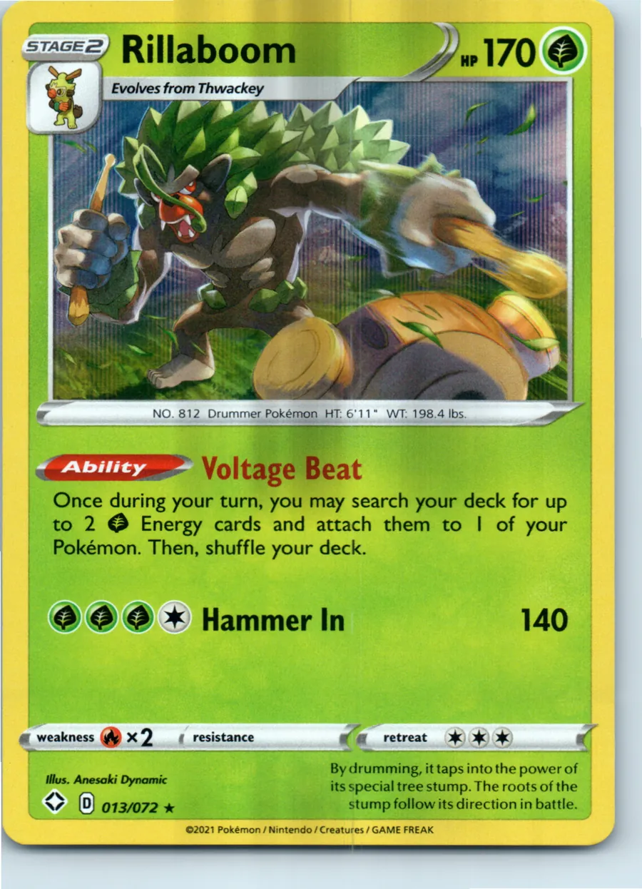 Rillaboom 014/202 front, the actual card for sale