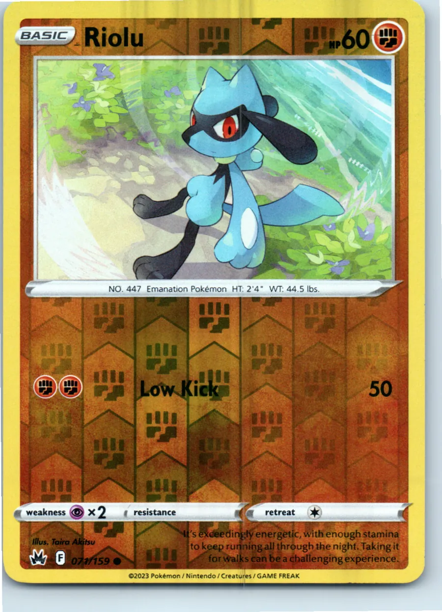 Riolu 071/159 front, the actual card for sale