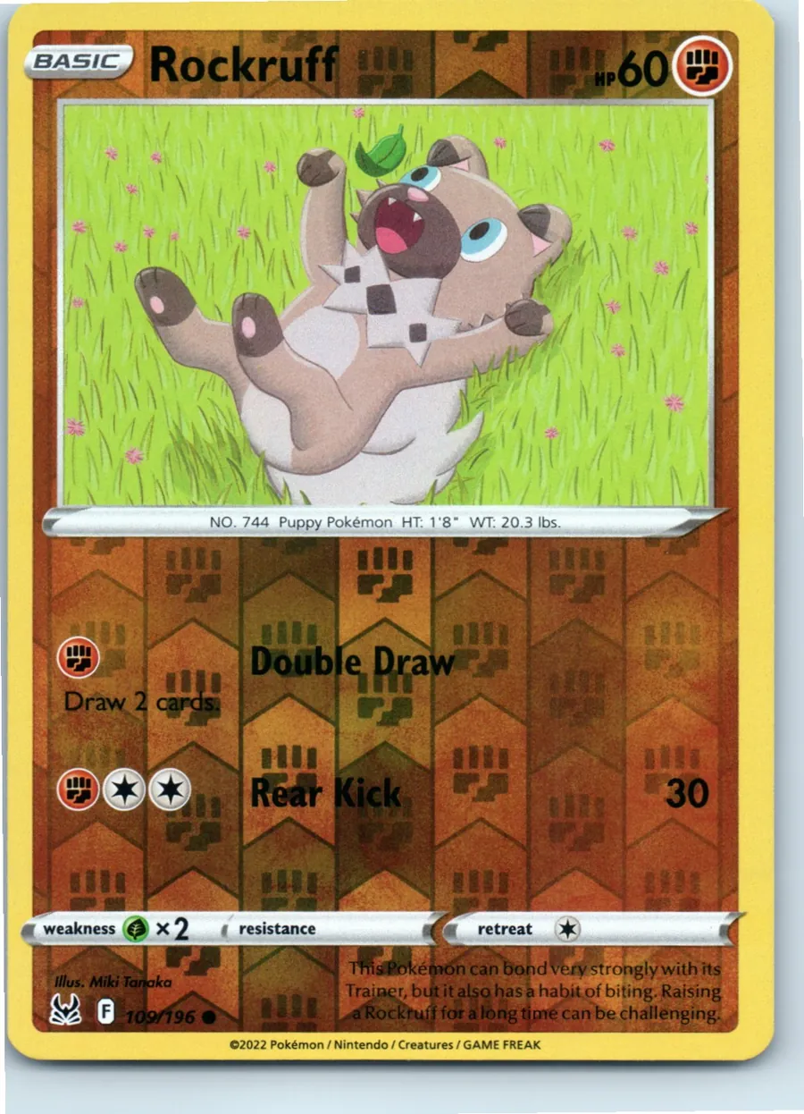 Rockruff 109/196 front, the actual card for sale