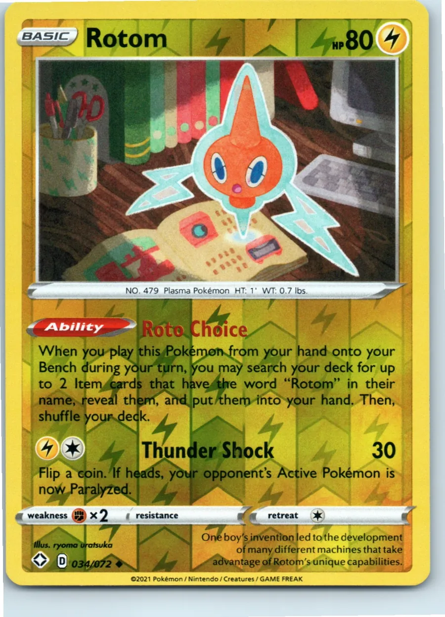 Rotom 034/072 front, the actual card for sale