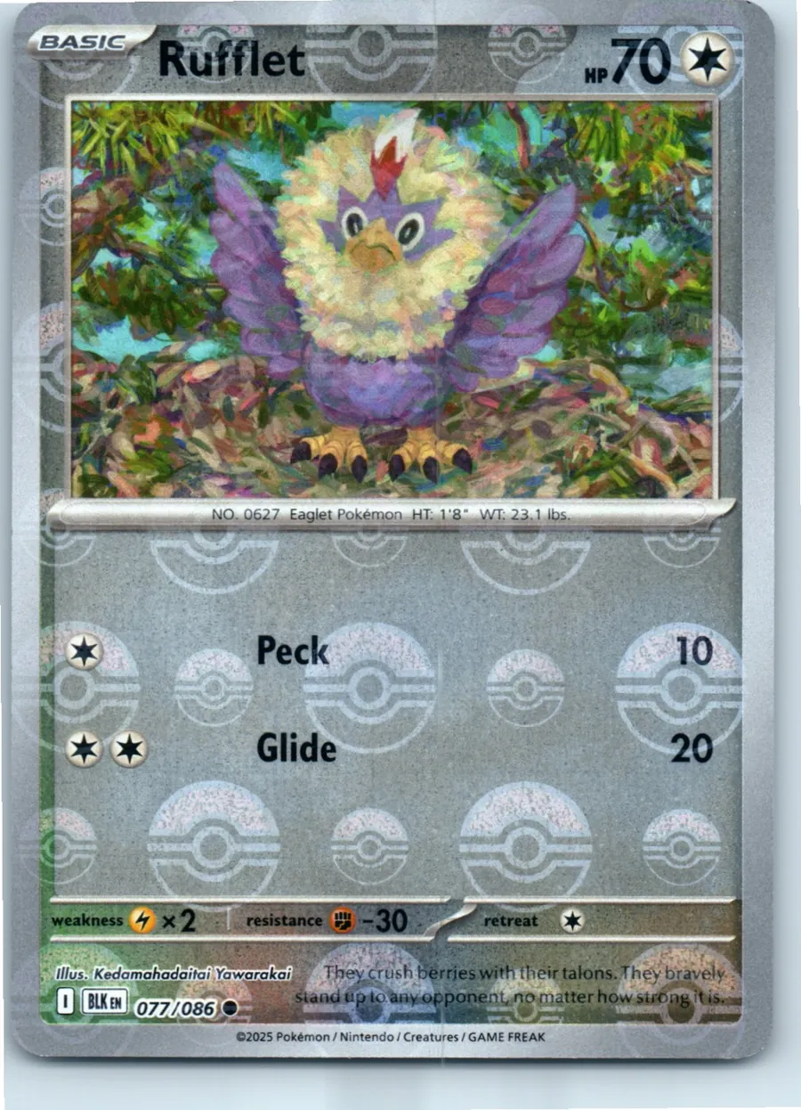 Rufflet (Poke Ball Pattern) 077/086 front, the actual card for sale