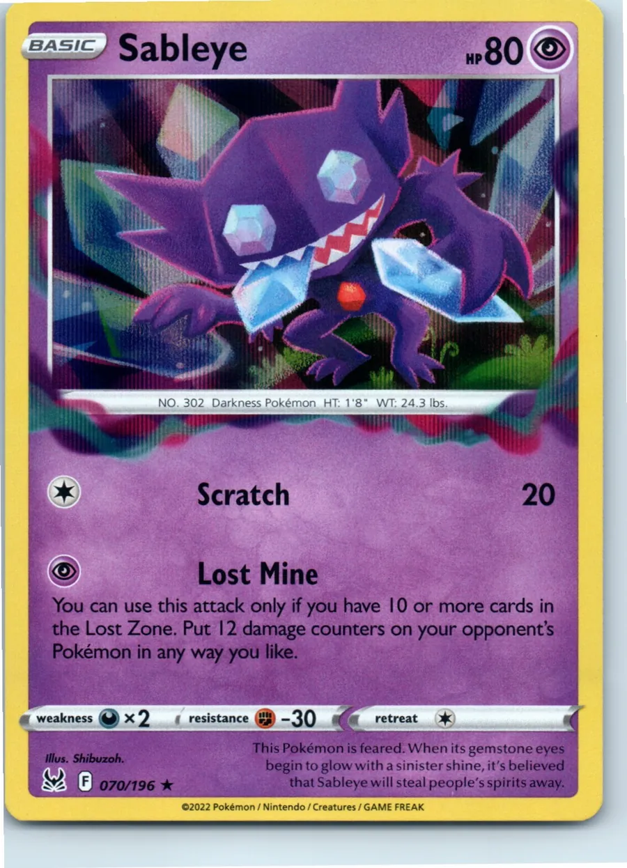 Sableye 070/196 front, the actual card for sale