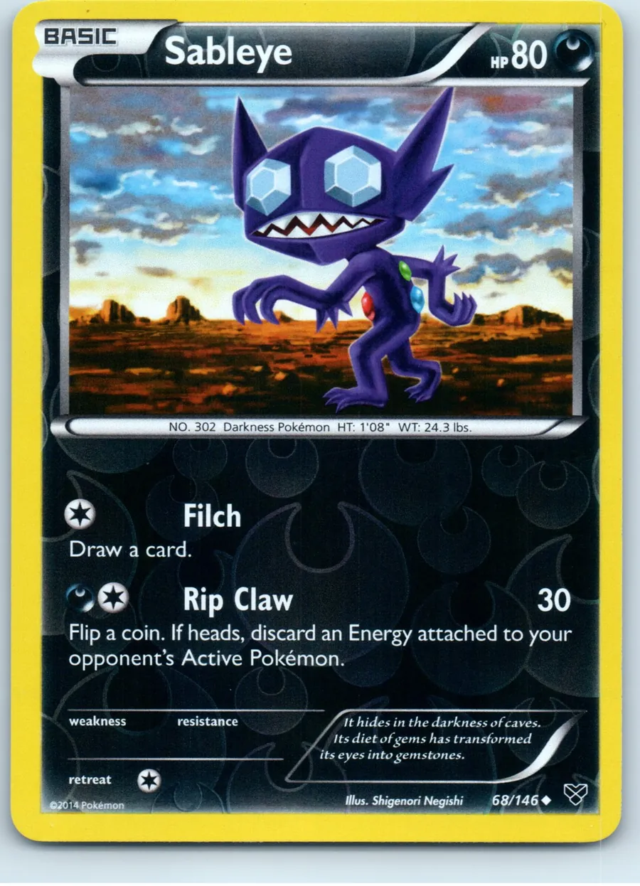 Sableye 68/146 front, the actual card for sale
