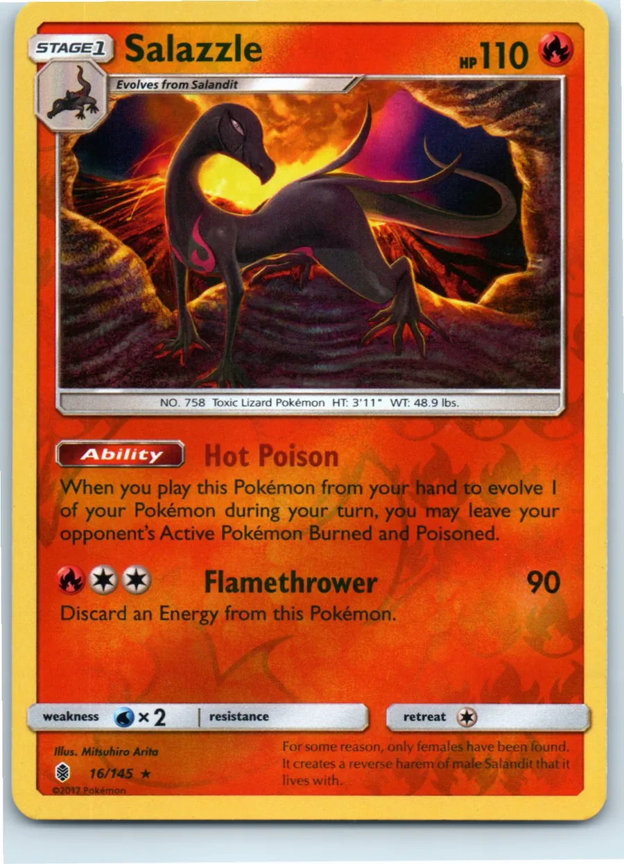 Salazzle 16/145 front, the actual card for sale