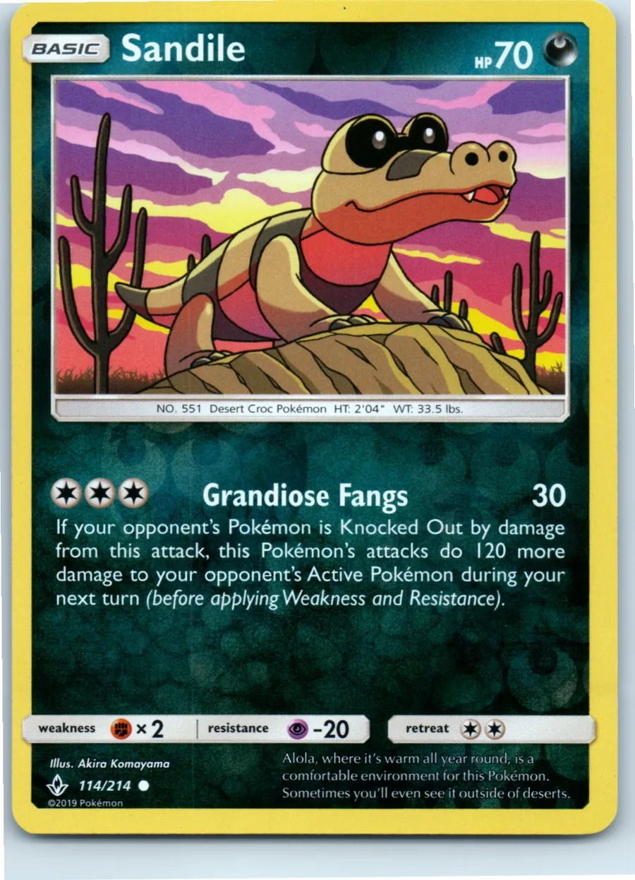 Sandile 114/214 front, the actual card for sale