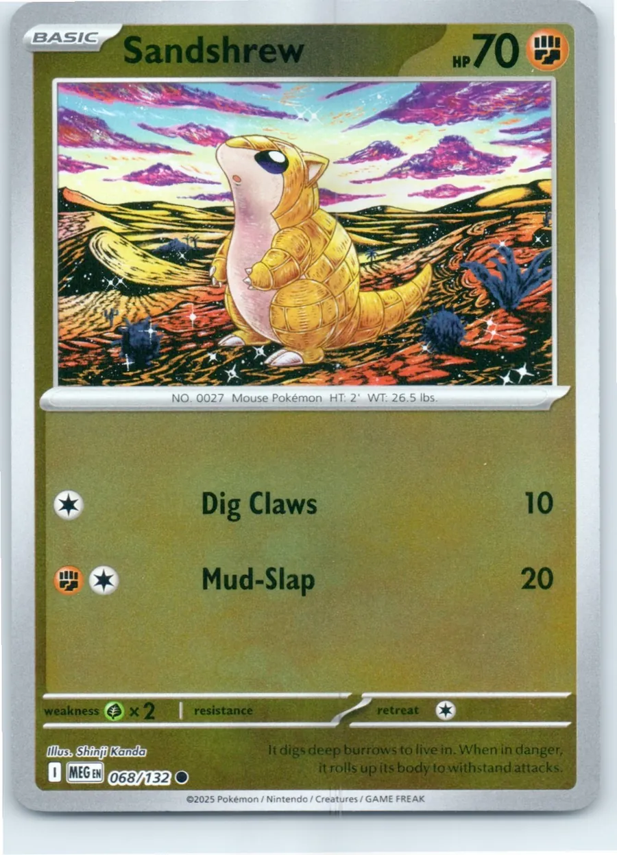 Sandshrew 068/132 front, the actual card for sale