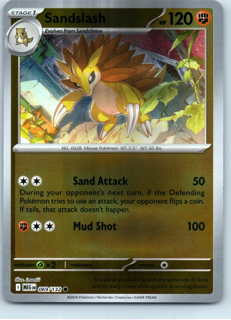 Sandslash 069/132 front, the actual card for sale