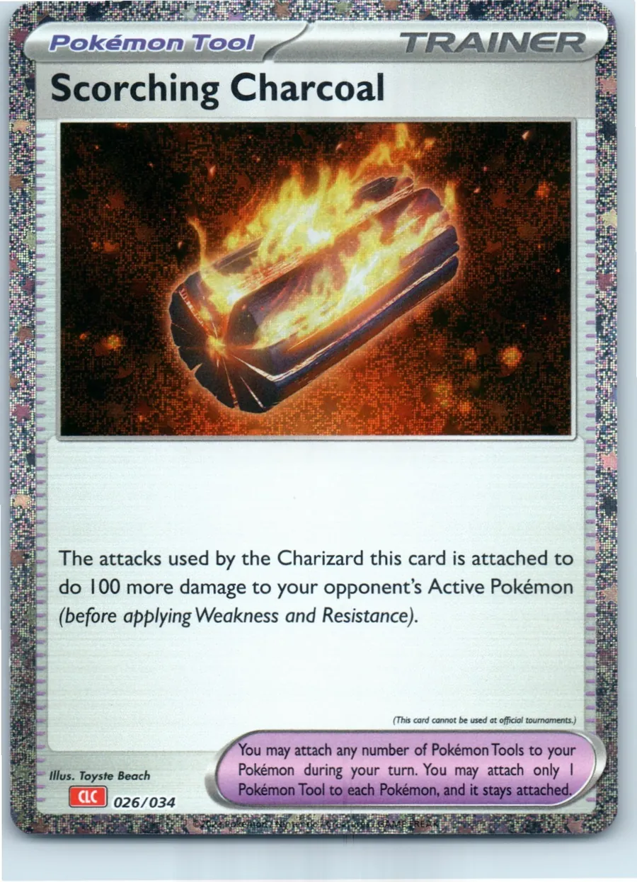 Scorching Charcoal 026/034 front, the actual card for sale