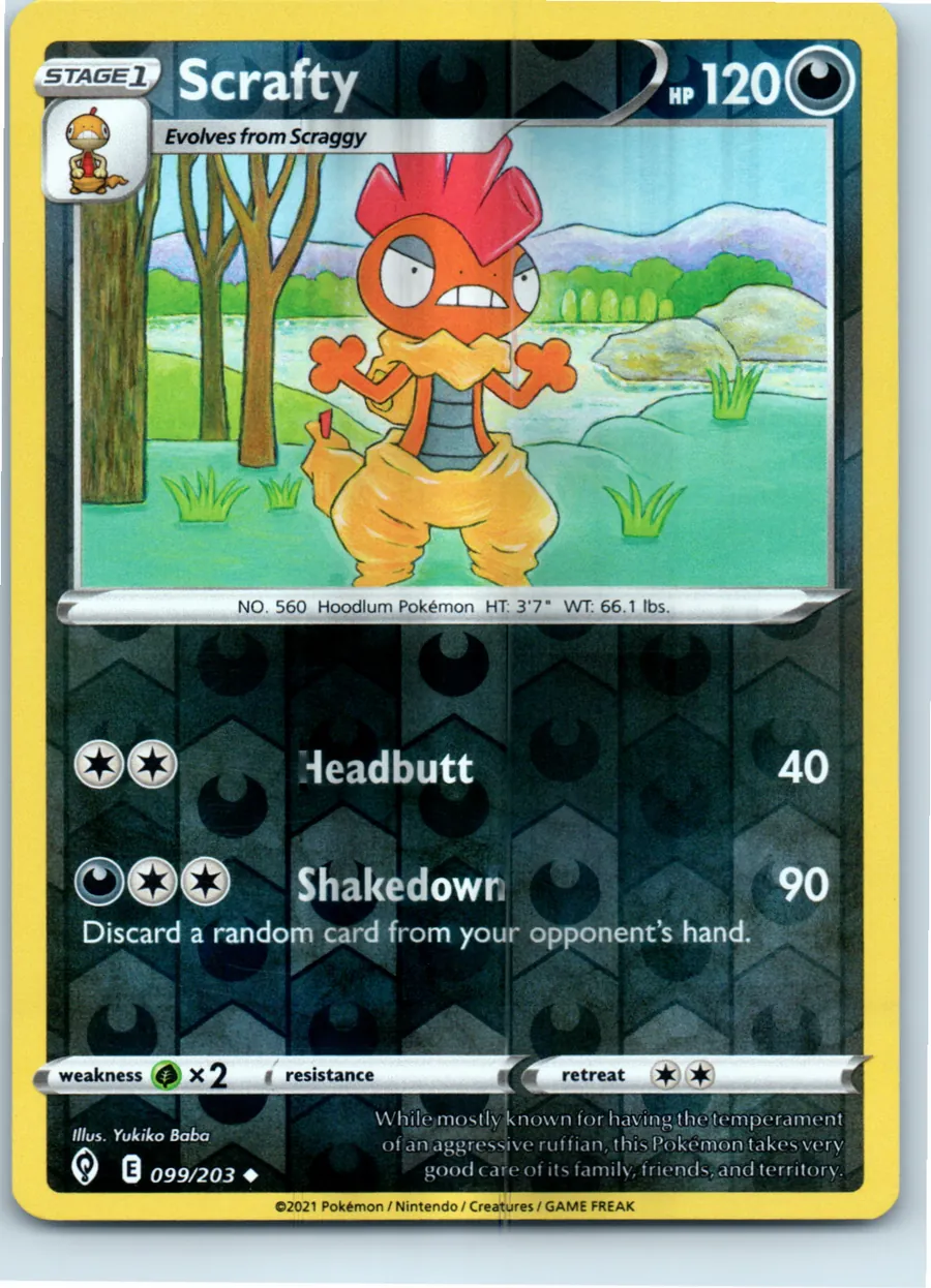 Scrafty 099/203 front, the actual card for sale