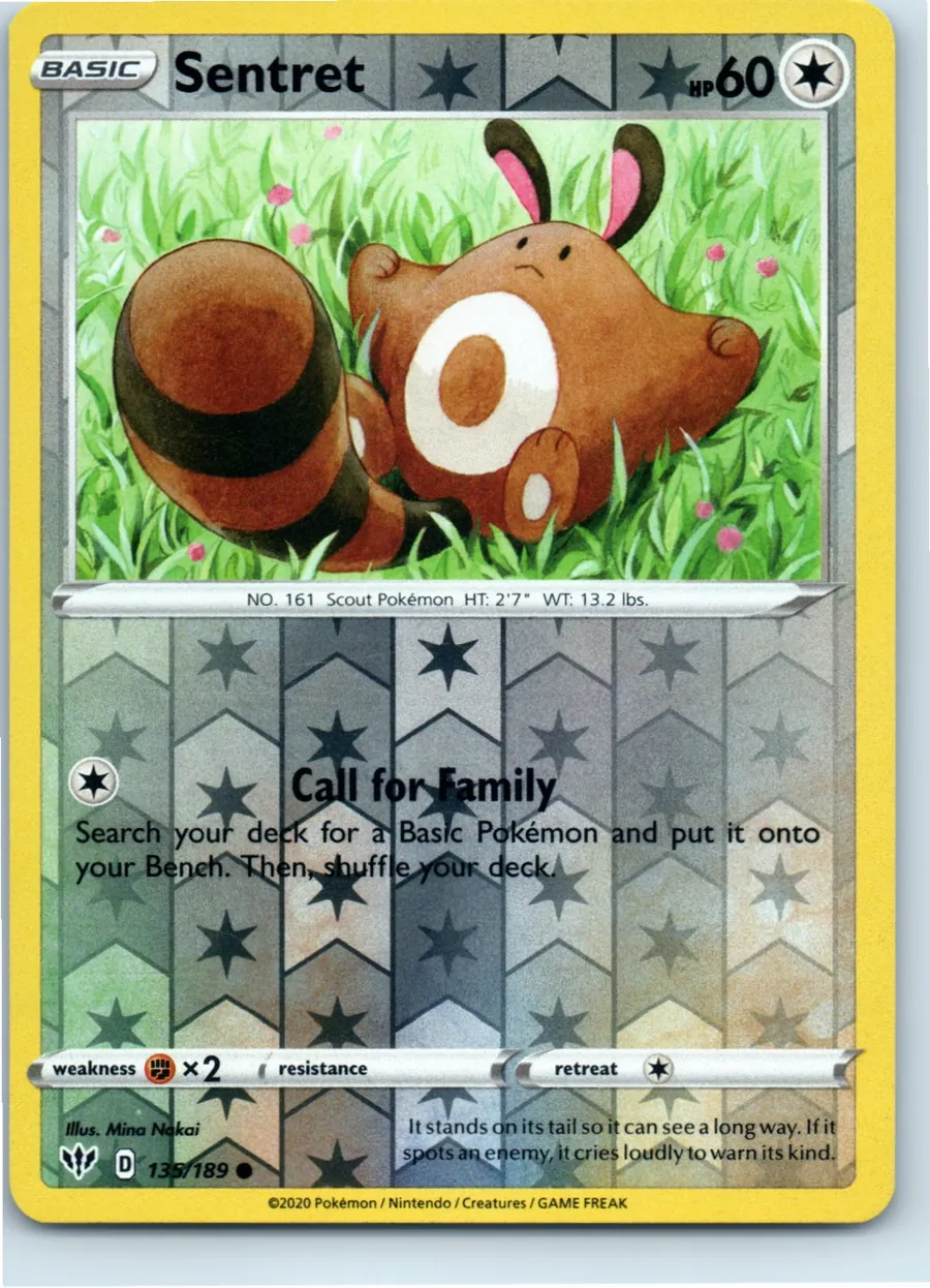 Sentret 135/189 front, the actual card for sale