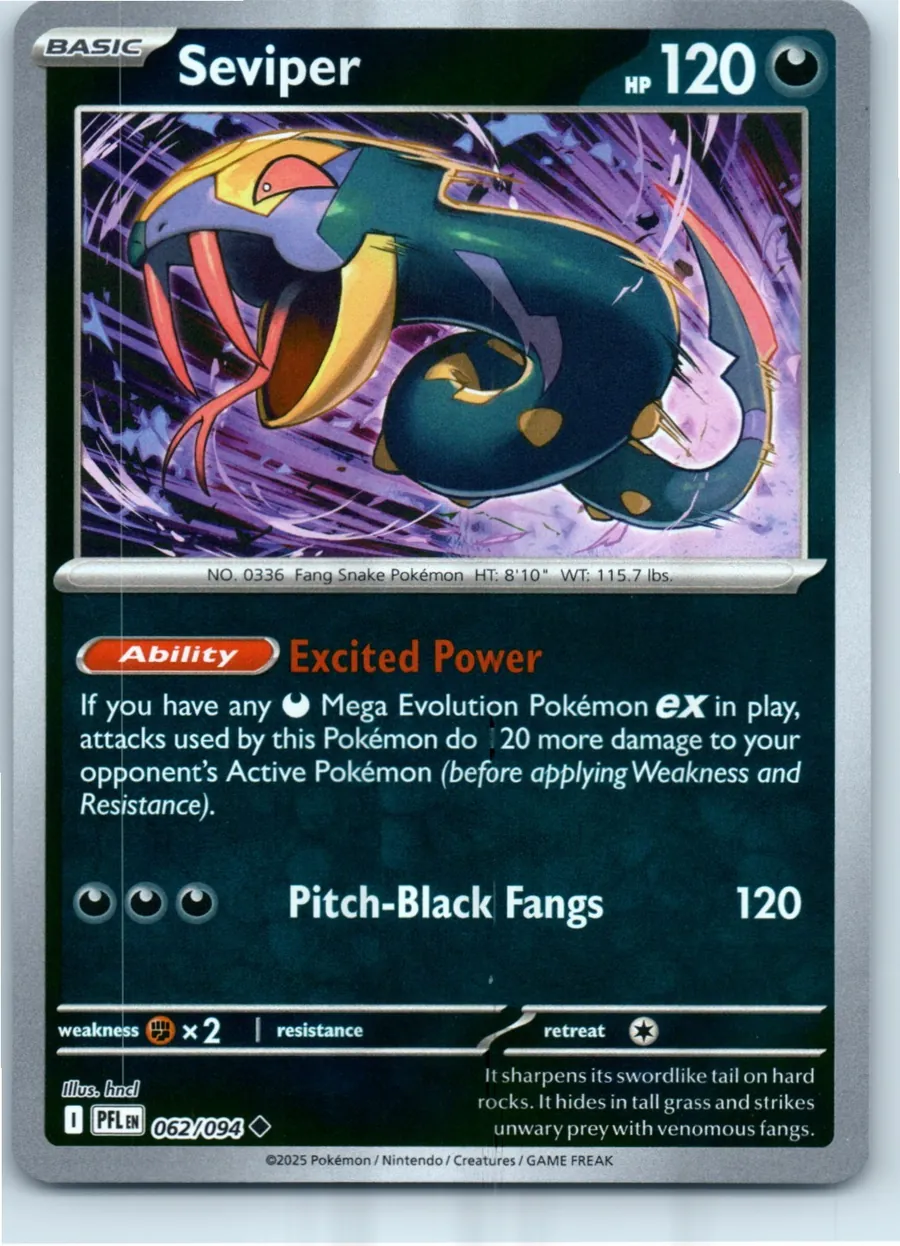 Seviper 062/094 front, the actual card for sale
