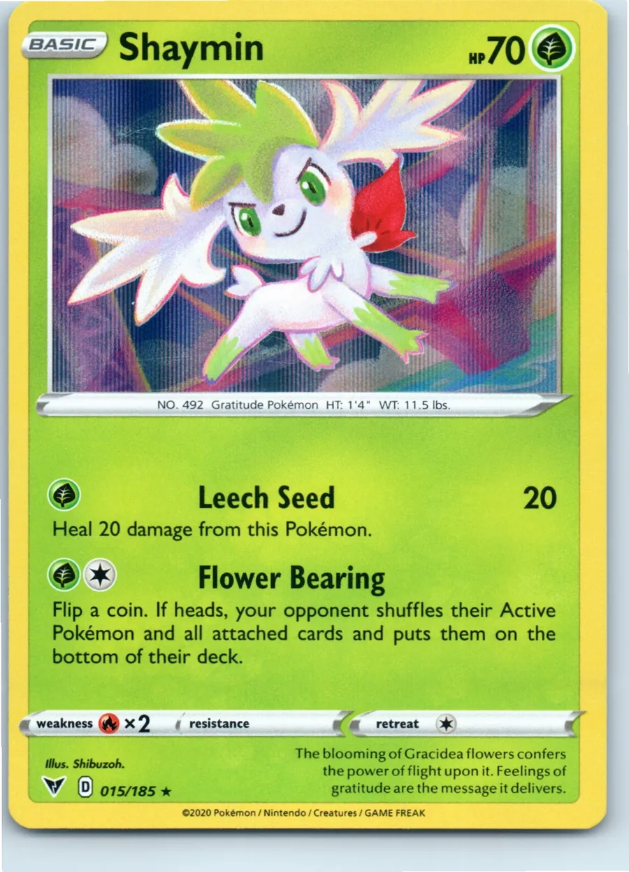 Shaymin 015/185 front, the actual card for sale