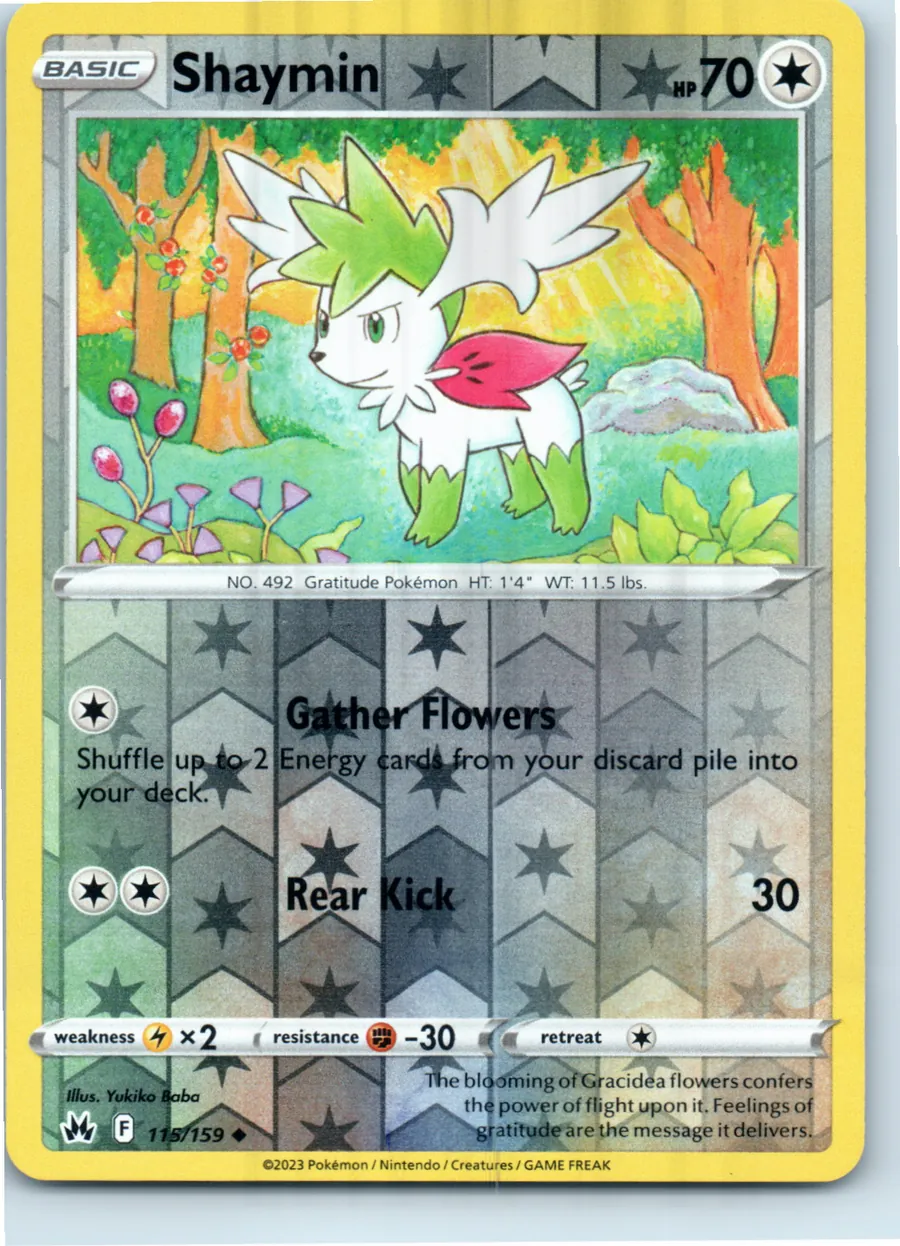 Shaymin 115/159 front, the actual card for sale