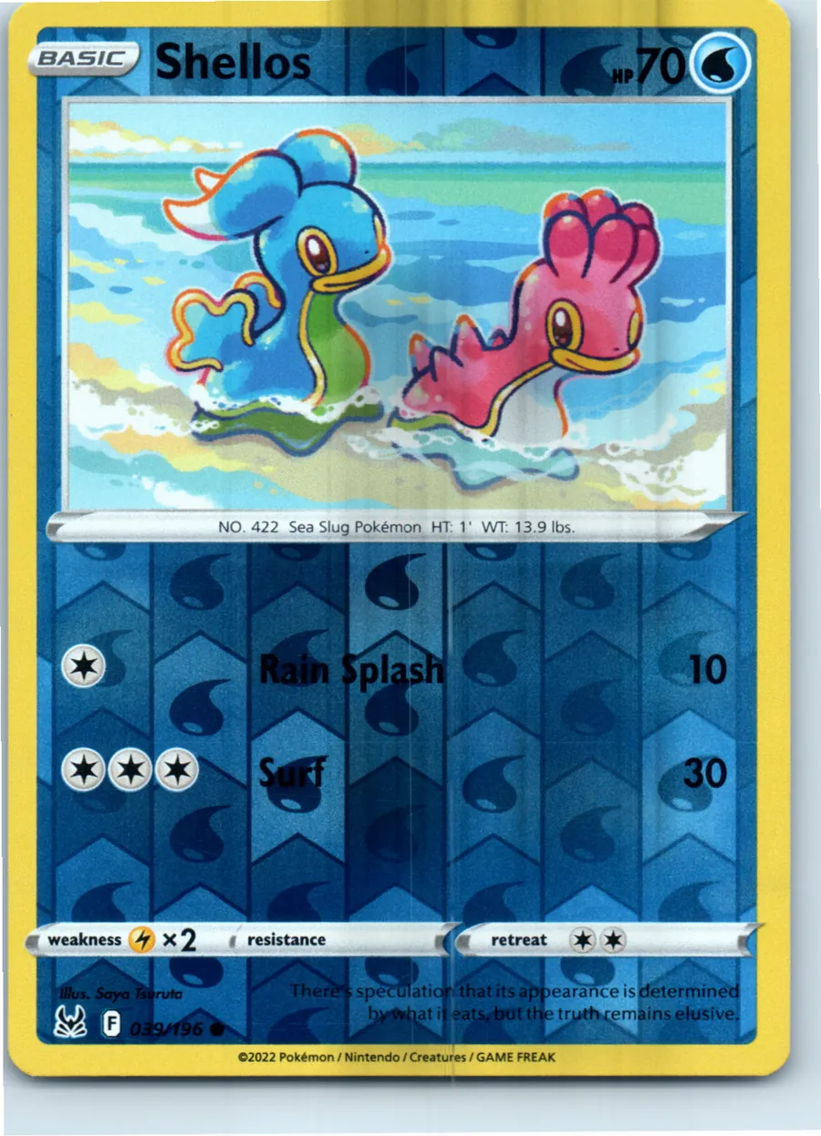 Shellos 039/196 front, the actual card for sale