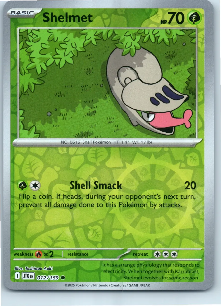 Shelmet 012/159 front, the actual card for sale