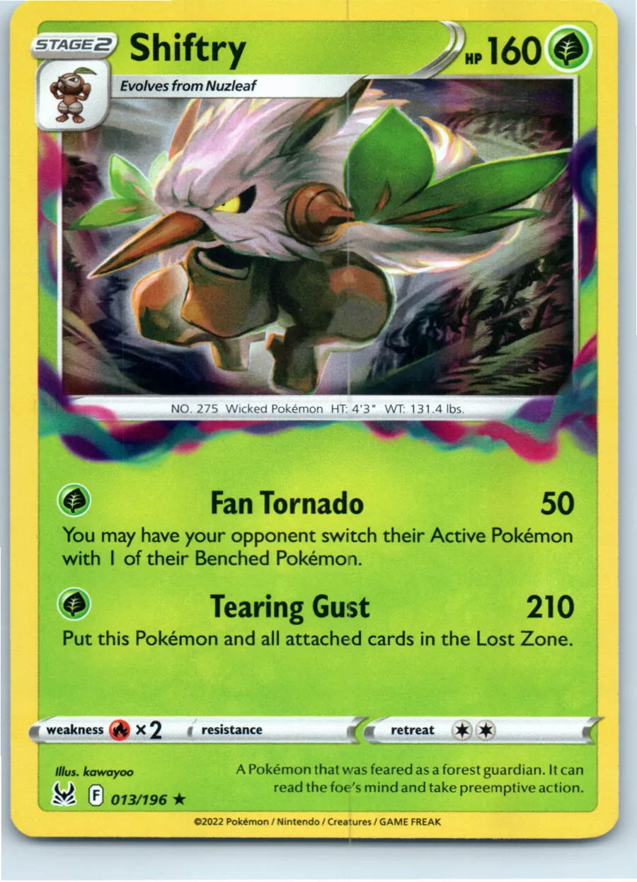 Shiftry 013/196 front, the actual card for sale