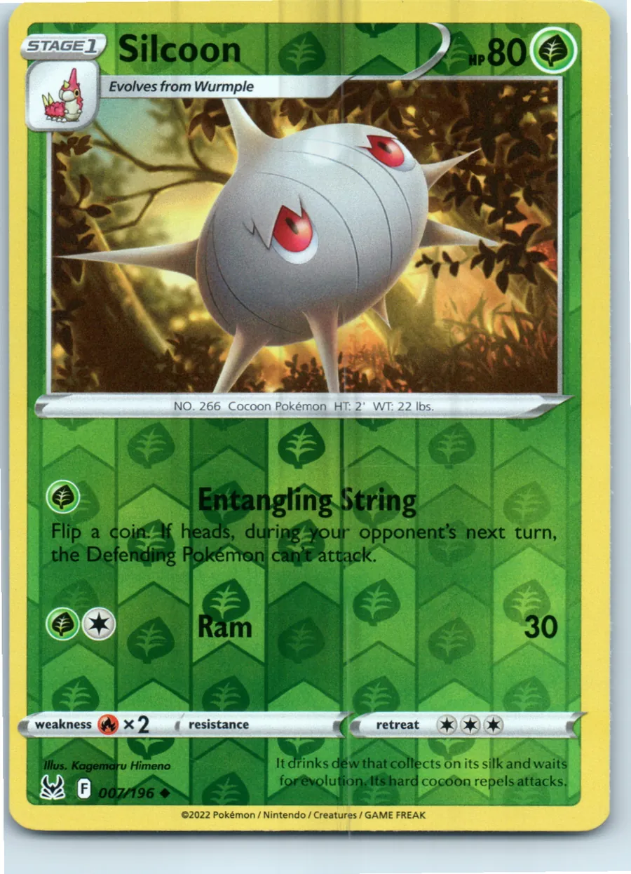 Silcoon 007/196 front, the actual card for sale