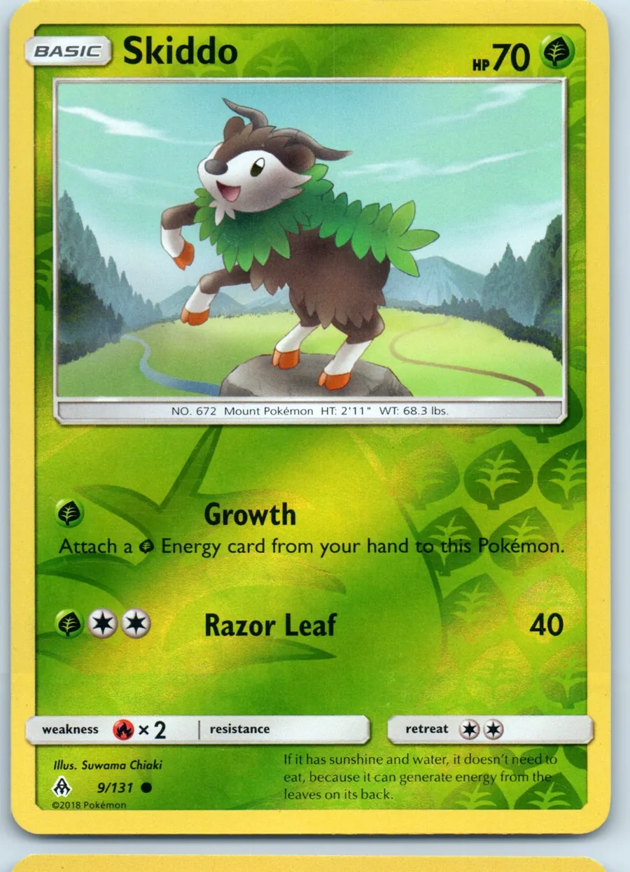 Skiddo 9/131 front, the actual card for sale